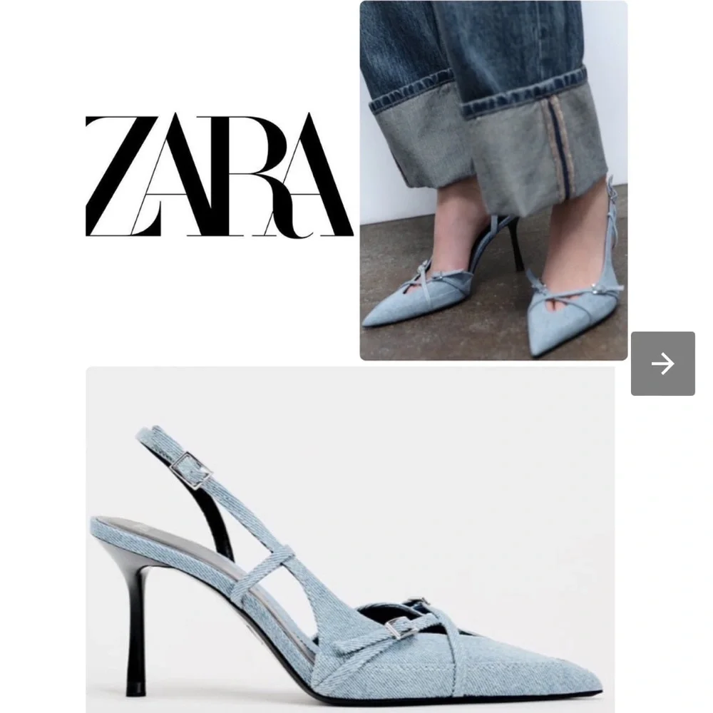 Zara denim heels